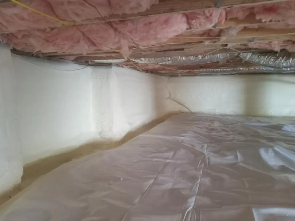 Crawl space encapsulation with closed-cell spray foam for Attic Insulation in North Berwick